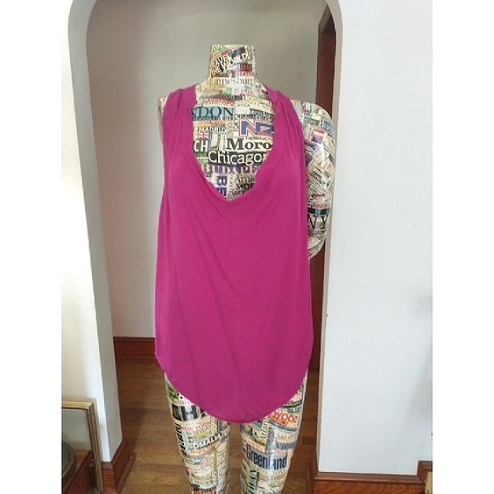 HEAT WAVE SALE! HAUTE HIPPIE- Pink Tank Tunic, sz Large. - Picture 3 of 12